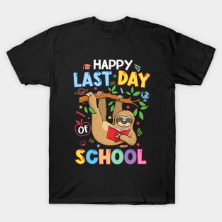 Happy Last Day of School Kid Teacher cute sloth Graduation T-Shirt